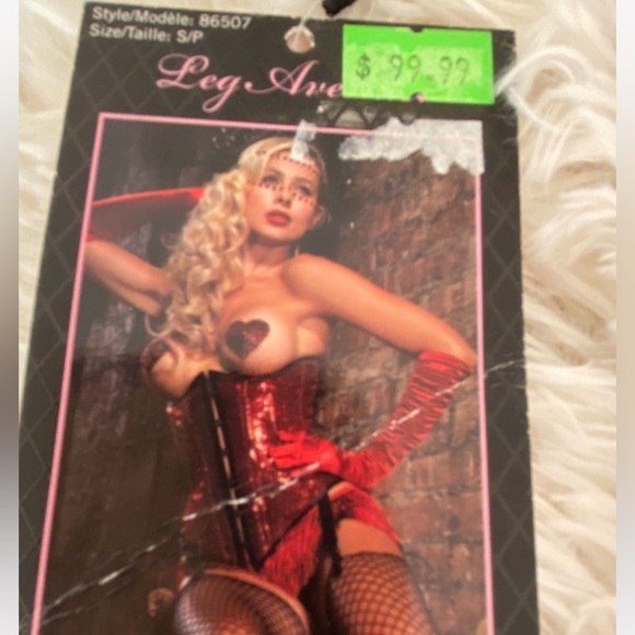 Leg Avenue Red Sequin Corset and tulle skirt - Picture 4 of 6